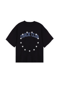 Black t-shirt with 'Track Club' text and star design on a white background